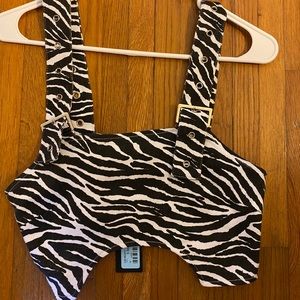 CARMAR zebra buckle crop top